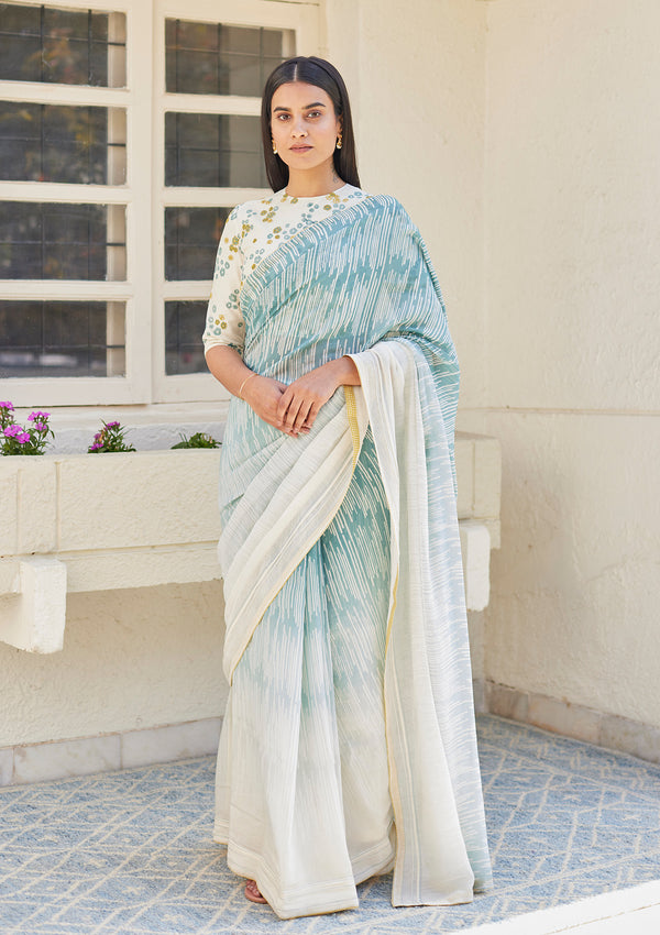 Sky Ombre Printed Saree