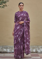 Orchid Discharge Print Saree
