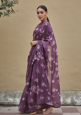 Orchid Discharge Print Saree