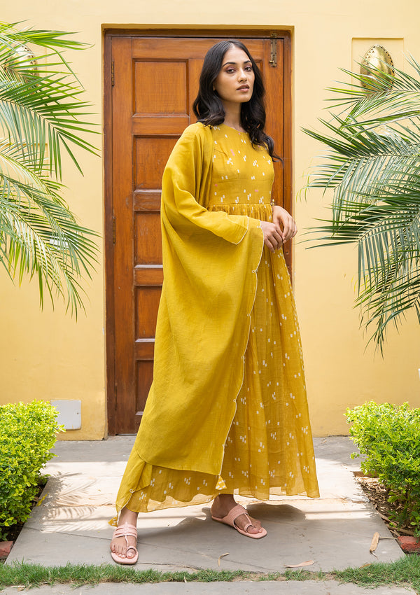 Marigold Anarkali Set