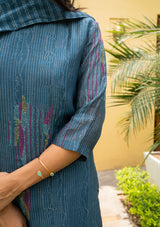 Indigo Embroidered Kurta Set