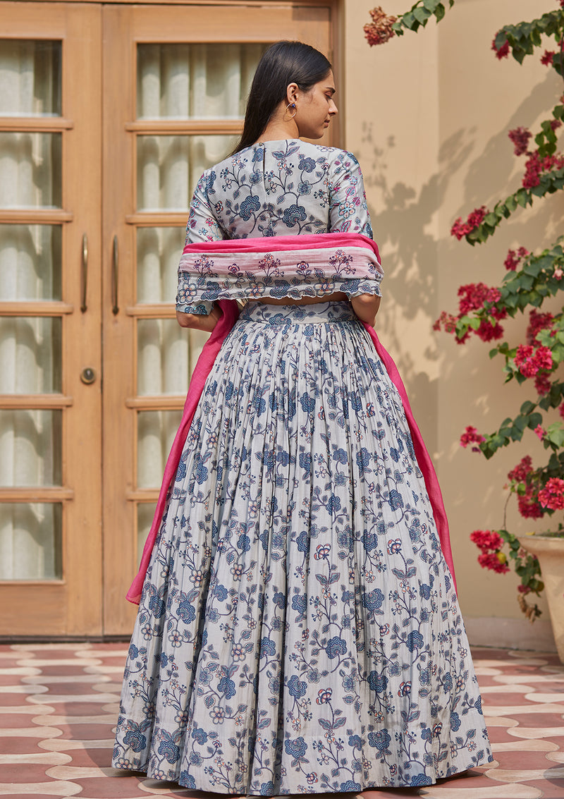 Iris Floral Print Lehenga Set